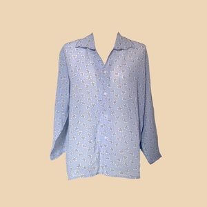 Vintage see through blouse in baby blue